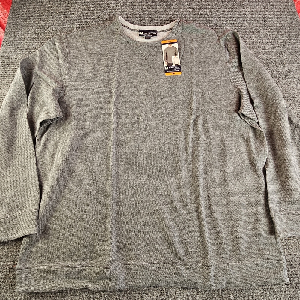 Mens Island Sands Gray Crewneck Reversible Sweatshirt NWT 2XL